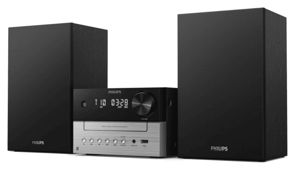 Philips TAM3205M2 sistema de audio para el hogar Microcadena de música para uso doméstico 20 W Negro, Plata