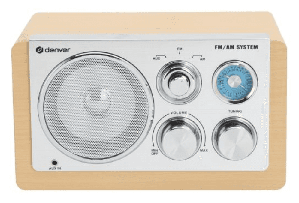 Denver TR-63LW radio Personal Analógica Bamboo, Plata