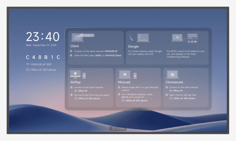 MAXHUB ND86CMB pantalla de señalización Pantalla plana para señalización digital 2,18 m (86") LED Wifi 500 cd / m² 4K Ultra HD Negro Procesador incorporado Android 24/7