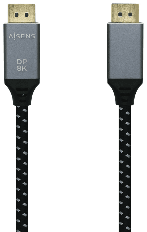 AISENS Cable Displayport V1.4 8k@60hz, DP/M-DP/M, Gris/Negro, 2.0m