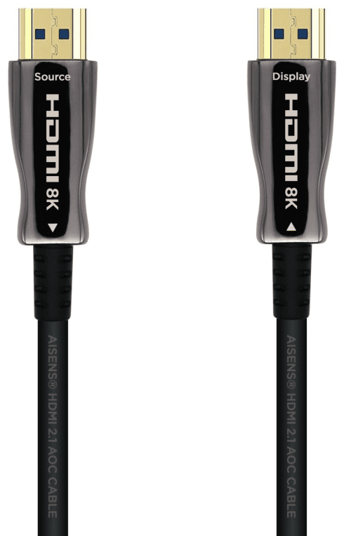 AISENS Cable HDMI V2.1 AOC Ultra Alta Velocidad / HEC 8k@60Hz 4k@120Hz 4:4:4 48Gbps, A/M-A/M, Negro, 10m