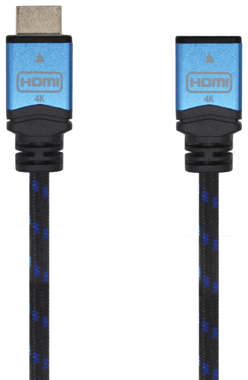 AISENS Cable HDMI V2.0 Prolongador Premium Alta Velocidad / HEC 4K@60Hz 18Gbps, A/M-A/H, Negro/Azul, 3.0m