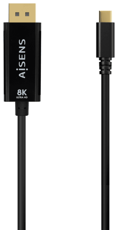 AISENS Cable Conversor USB-C a Displayport 8K@60Hz, USB-C/M-DP/M, Negro, 0.8M