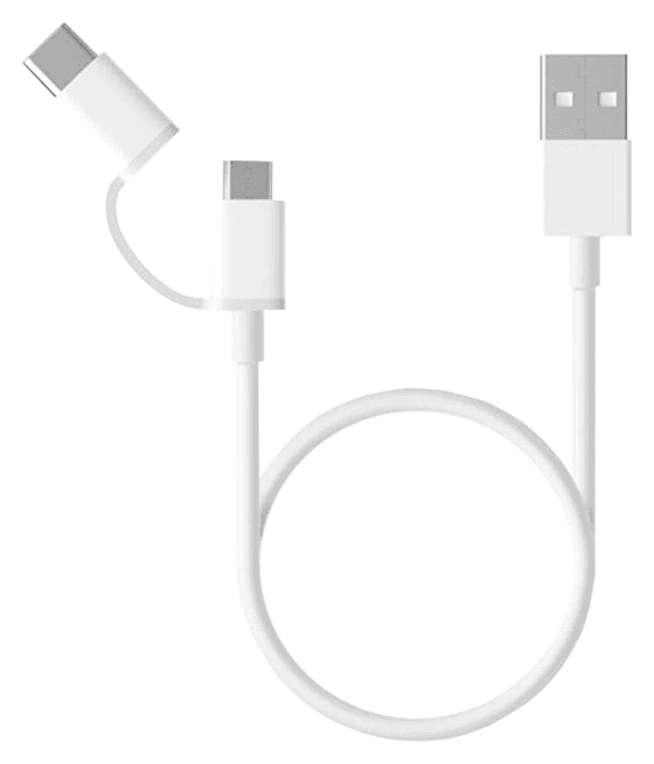 Xiaomi Mi 2-in-1 USB Cable (Micro USB to Type C) 100cm cable USB 1 m USB 2.0 USB A Micro-USB B Blanco