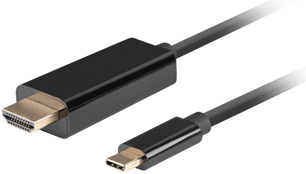 Lanberg CA-CMHD-10CU-0010-BK adaptador de cable de vídeo 1 m USB Tipo C HDMI Negro