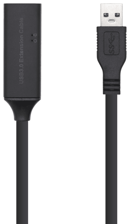 AISENS Cable USB 3.0 Prolongador con amplificador y alim., Tipo A/M-A/H, Negro, 10m