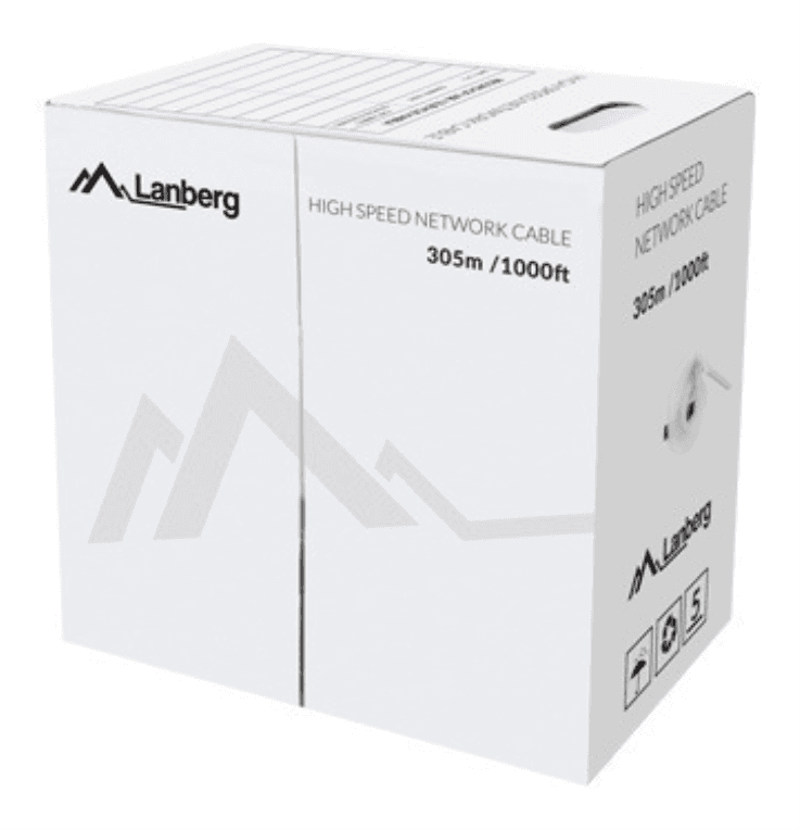 Lanberg LCU5-12CU-0305-Y cable de red Amarillo 305 m Cat5e U/UTP (UTP)