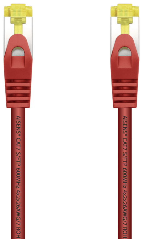AISENS Cable De Red Latiguillo RJ45 LSZH Cat.7 600 MHz S/FTP PIMF AWG26, Rojo, 2.0 m