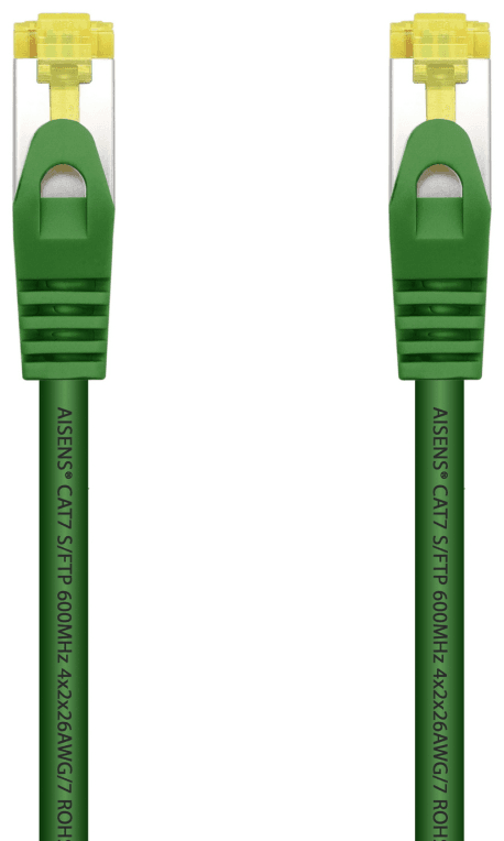 AISENS Cable De Red Latiguillo RJ45 LSZH Cat.7 600 MHz S/FTP PIMF AWG26, Verde, 2.0 m