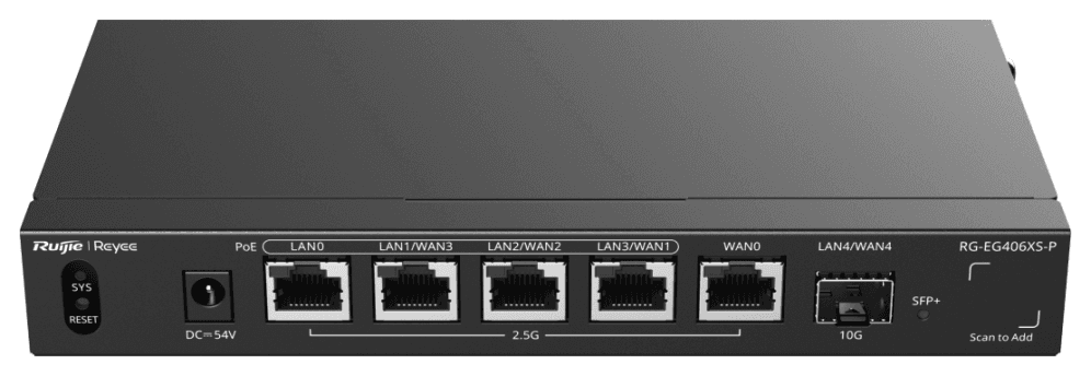 Ruijie Networks RG-EG406XS-P router 2.5 Gigabit Ethernet Negro