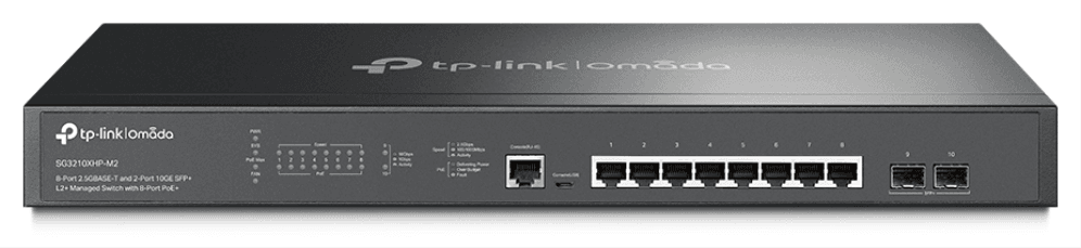TP-Link Omada SG3210XHP-M2 switch Gestionado L2+ 2.5G Ethernet (100/1000/2500) Energía sobre Ethernet (PoE) 1U Negro