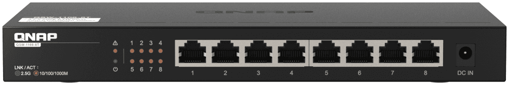 QNAP QSW-1108-8T switch No administrado 2.5G Ethernet (100/1000/2500) Negro