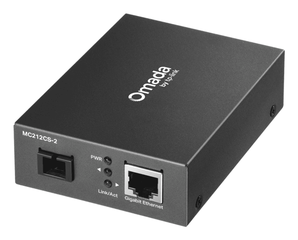 TP-Link Omada MC212CS-2 convertidor de medio 1000 Mbit/s 1550 nm Monomodo Negro
