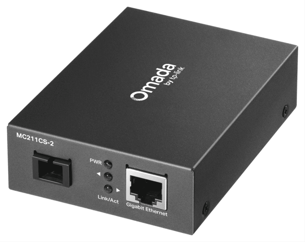 TP-Link Omada MC211CS-2 convertidor de medio 1000 Mbit/s 1310 nm Monomodo Negro