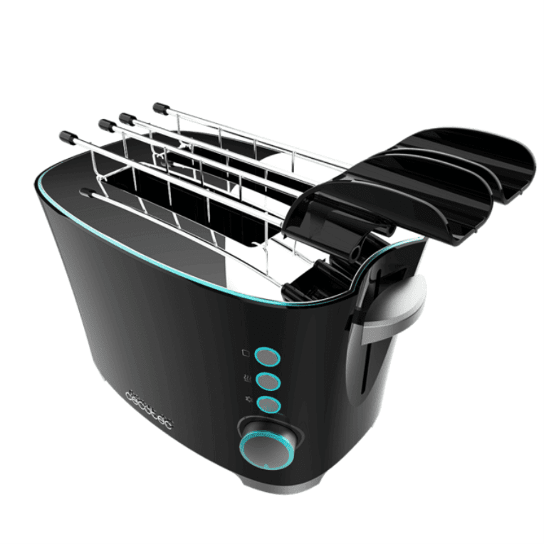 Cecotec 02184 tostadora 7 2 rebanada(s) 650 W Negro, Acero inoxidable