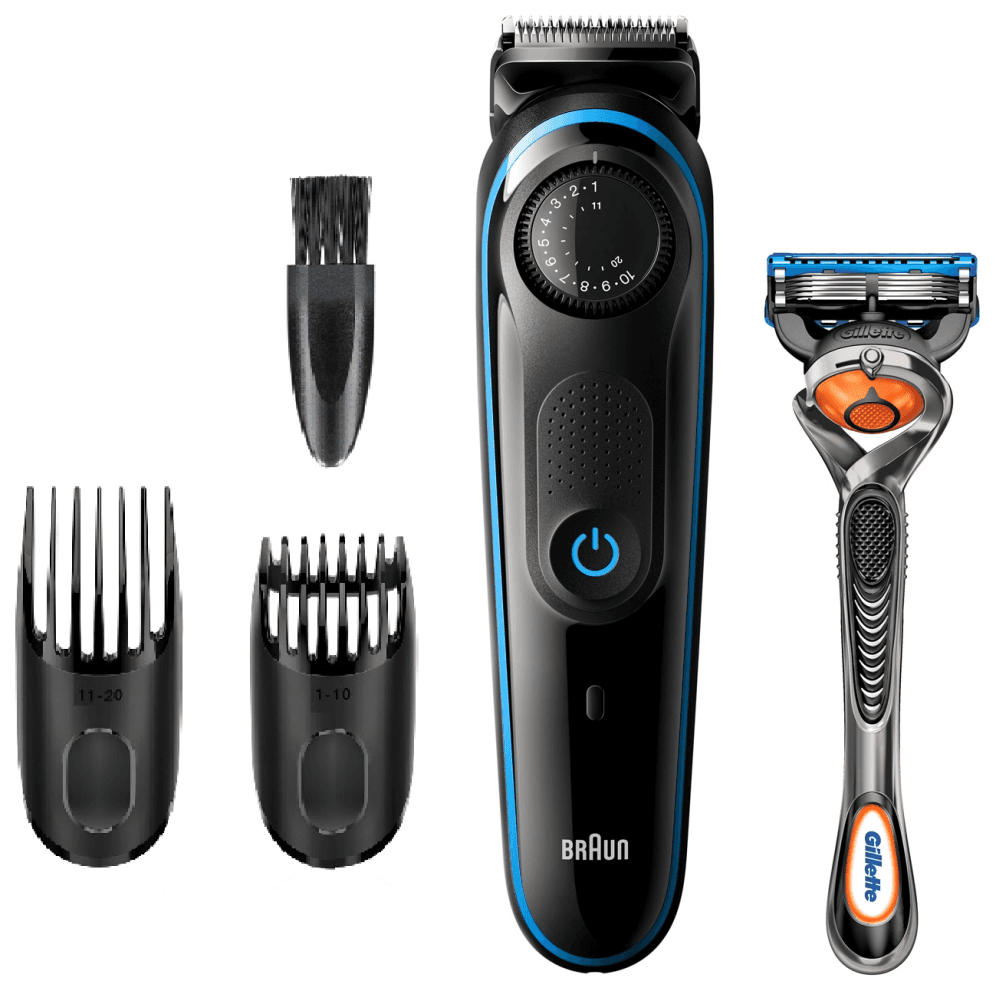 Braun BT3240 depiladora para la barba Batería 39 2 cm Mojado y seco Negro, Azul