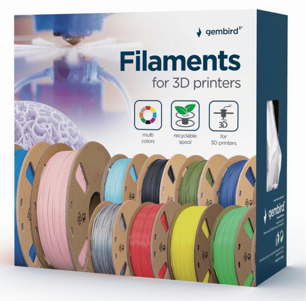 Gembird 3DP-PLA1.75GE-01-BK material de impresión 3d Ácido poliláctico (PLA) Negro 330 g
