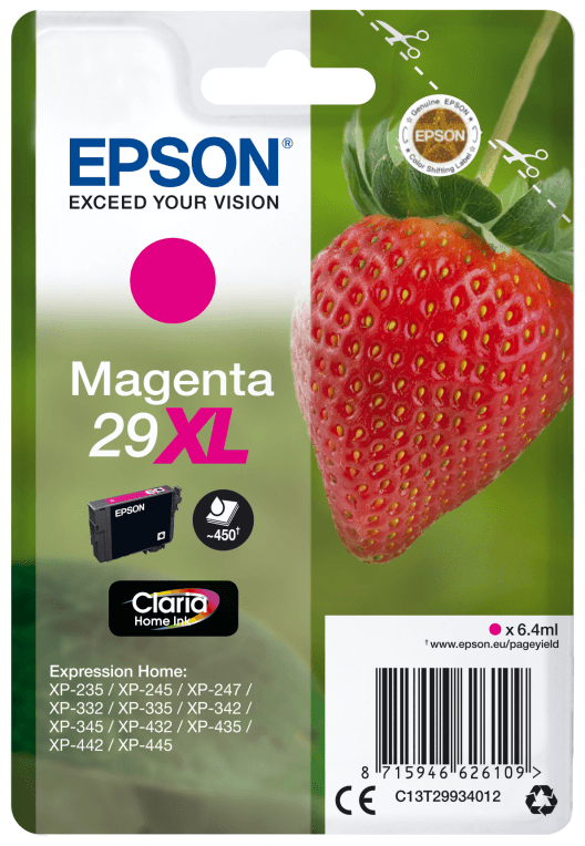 Epson Strawberry Singlepack Magenta 29XL Claria Home Ink