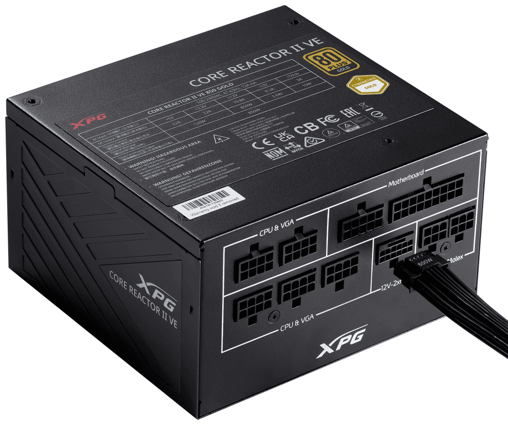 XPG COREREACTOR II VE 750W unidad de fuente de alimentación 24-pin ATX ATX Negro