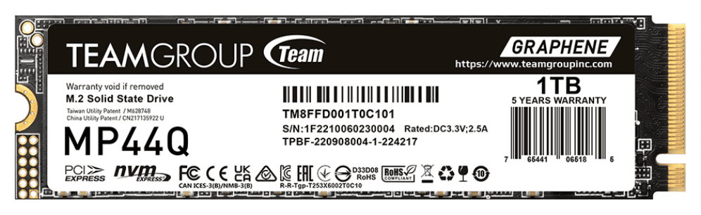 Team Group MP44Q 4 TB M.2 PCI Express 4.0 NVMe QLC 3D NAND
