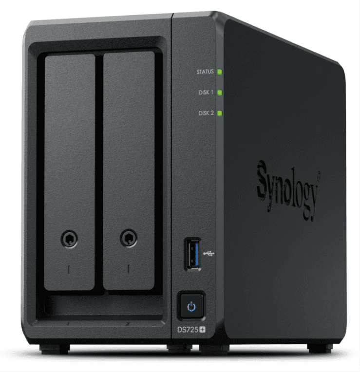 Synology DiskStation DS725+ servidor de almacenamiento NAS Ryzen Embedded R1600 4 GB DDR4 0 TB Negro