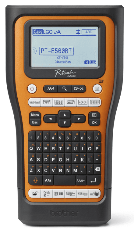 Brother PT-E560BTVP impresora de etiquetas Transferencia térmica 180 x 180 DPI 20 mm/s Inalámbrico y alámbrico HSE/TZe Bluetooth QWERTY