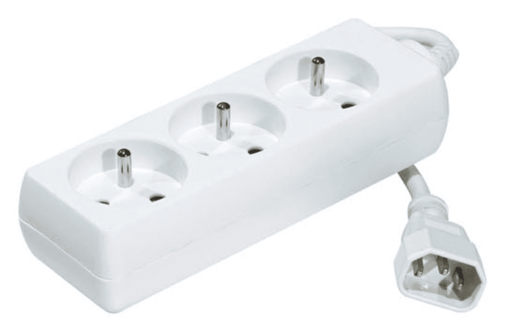 Neklan 1.2m Power Extension base múltiple 1,2 m 3 salidas AC Blanco