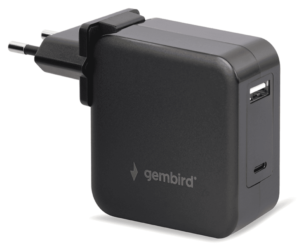 Gembird NPA-PD60-01 cargador de dispositivo móvil Portátil, Smartphone Negro Corriente alterna Interior