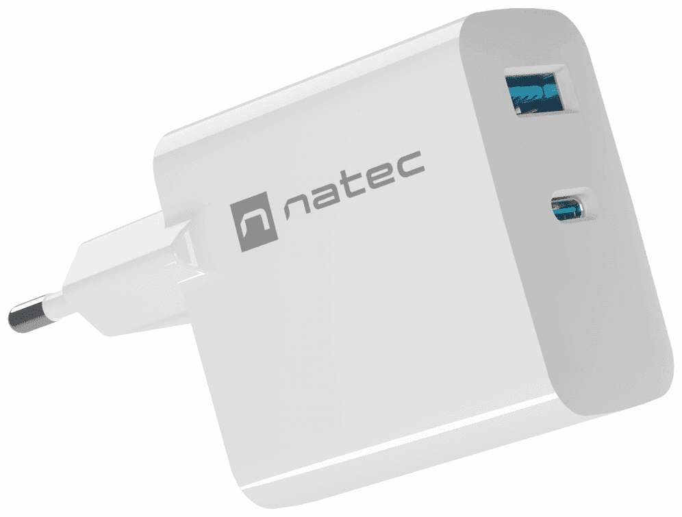 NATEC NUC-2144 cargador de dispositivo móvil Universal Blanco Corriente alterna Carga rápida Interior