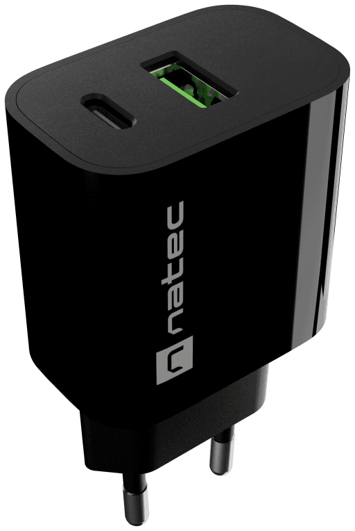 NATEC NUC-2397 cargador de dispositivo móvil Universal Negro Corriente alterna Carga rápida Interior