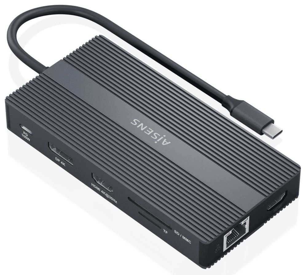 AISENS ASUC-12P017-GR base para portátil y replicador de puertos Alámbrico USB 3.2 Gen 1 (3.1 Gen 1) Type-C