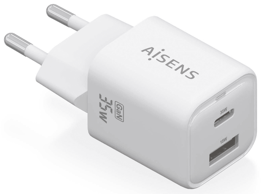 AISENS ASCH-35W2P024-W cargador de dispositivo móvil Universal Corriente alterna Carga rápida Interior