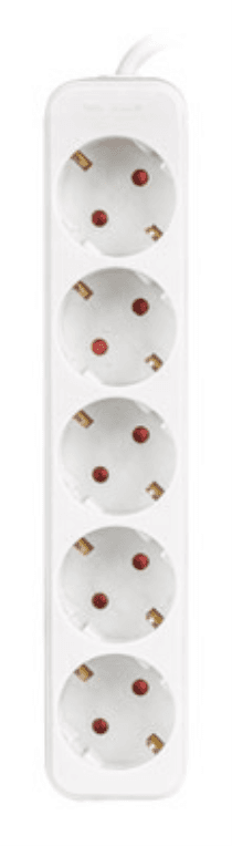 Lanberg PS0-05F-0300-W base múltiple 3 m 5 salidas AC Interior Blanco
