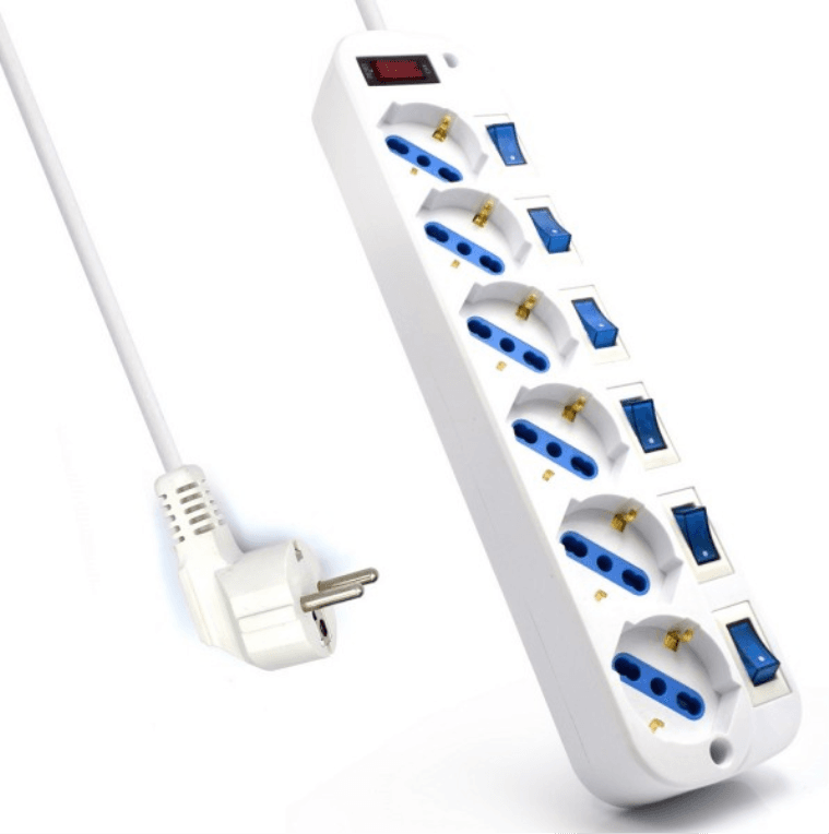 Ewent EW3932-3M limitador de tensión Blanco 6 salidas AC