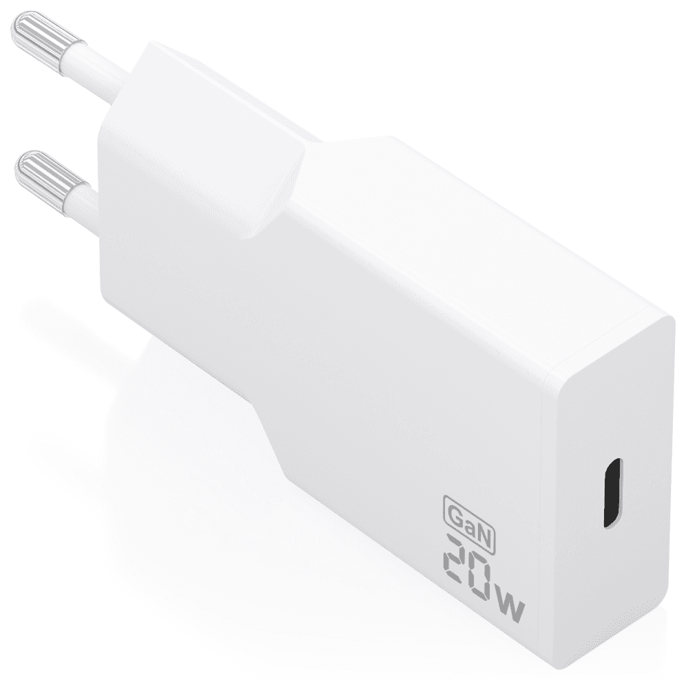 AISENS Cargador Ultra Delgado GaN 20W, 1xUSB-C PD3.0, Blanco