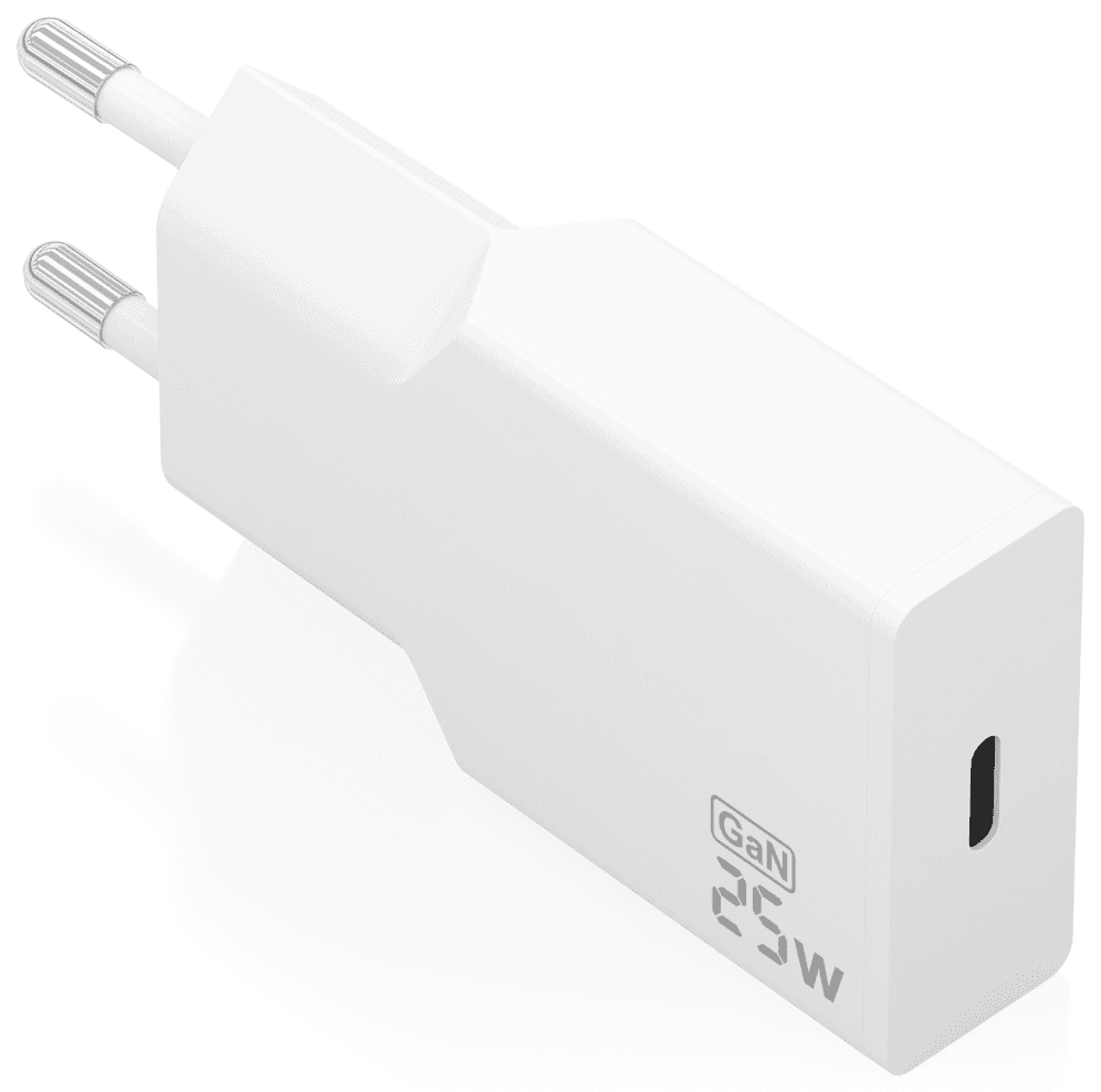 AISENS Cargador Ultra Delgado GaN 25W, 1xUSB-C PD3.0, Blanco