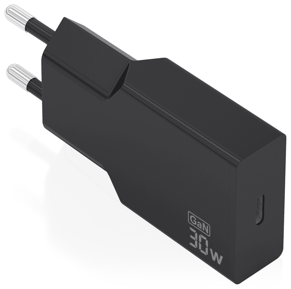 AISENS Cargador Ultra Delgado GaN 30W, 1xUSB-C PD3.0, Negro