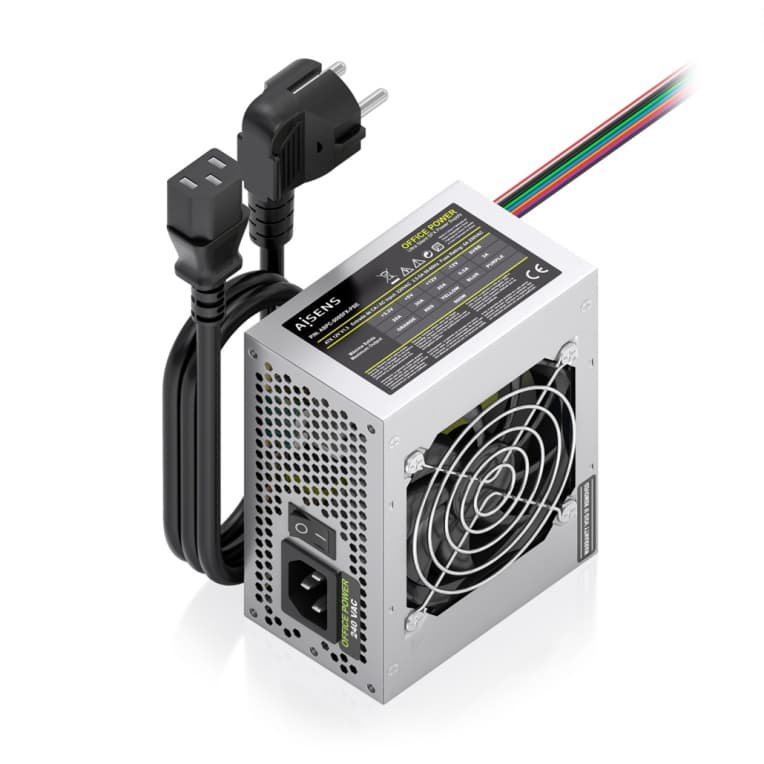 AISENS Fuente Alimentacion SFX 500W con Cable de Alimentacion OEM, Plata