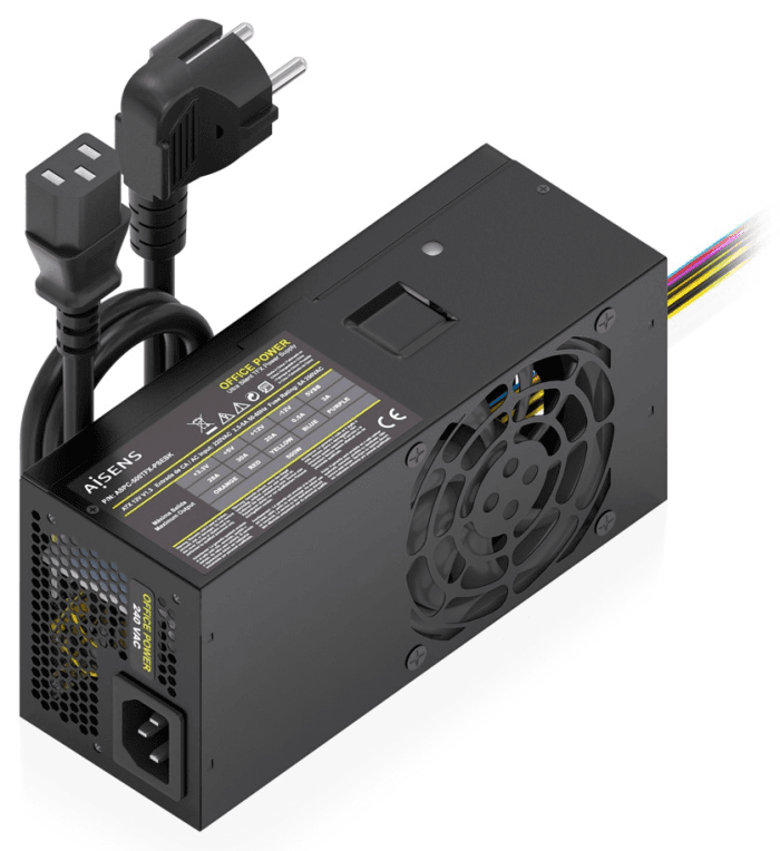 AISENS Fuente Alimentacion TFX 500W con Cable de Alimentacion OEM, Negra