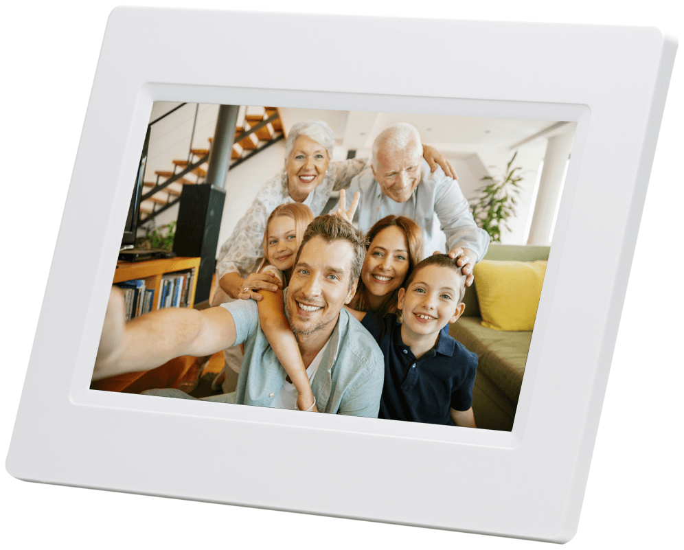 Denver PFF-710WHITE marco fotográfico digital Blanco 17,8 cm (7") Pantalla táctil Wifi
