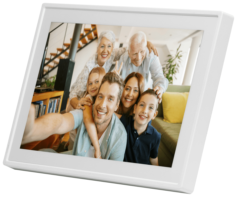 Denver PFF-711WHITE marco fotográfico digital Blanco 17,8 cm (7") Pantalla táctil Wifi