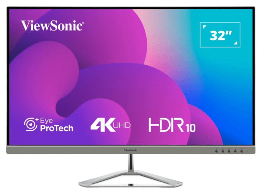 Viewsonic VX3276-4K-MHD-2 pantalla para PC 81,3 cm (32") 3840 x 2160 Pixeles 4K Ultra HD LCD Negro, Plata