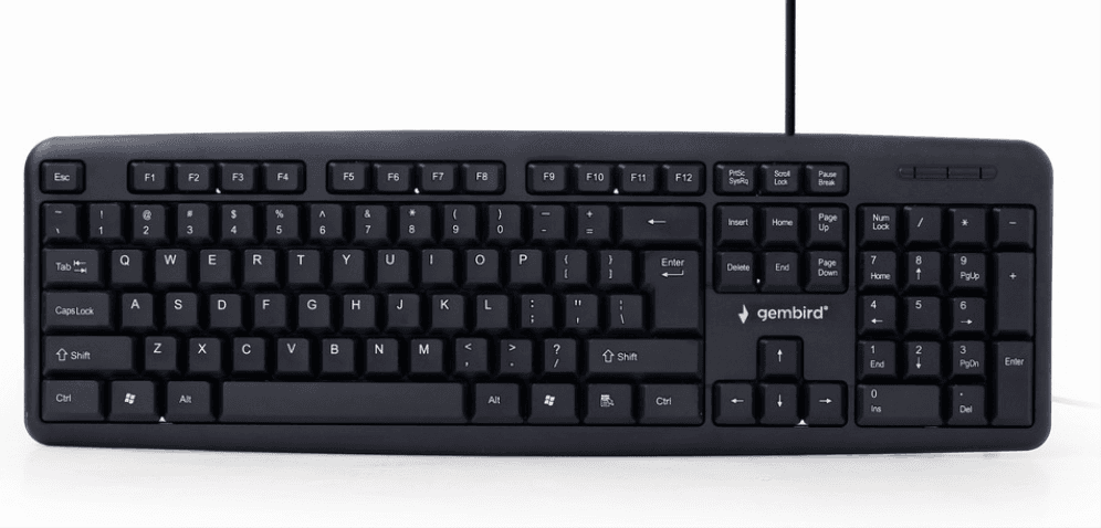 Gembird KB-U-103-PT teclado Oficina USB Portugués Negro