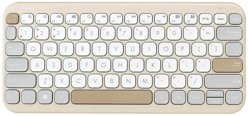 ASUS Marshmallow Keyboard KW100 teclado Hogar Bluetooth QWERTY Español Beige
