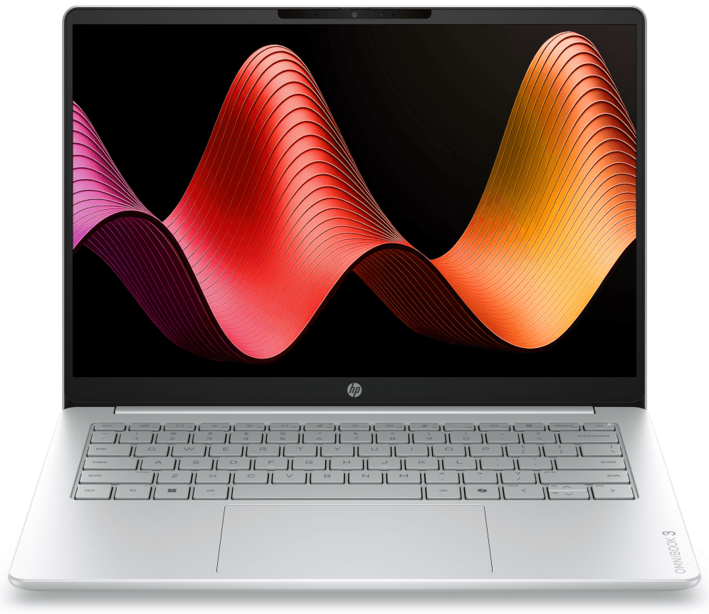 HP OmniBook 3 Laptop AI 14-ht0016nsx Intel Core Ultra 5 225U Portátil 35,6 cm (14") 2K 8 GB DDR5-SDRAM 512 GB SSD Wi-Fi 6 (802.11ax) FreeDOS AI PC Gris, Plata