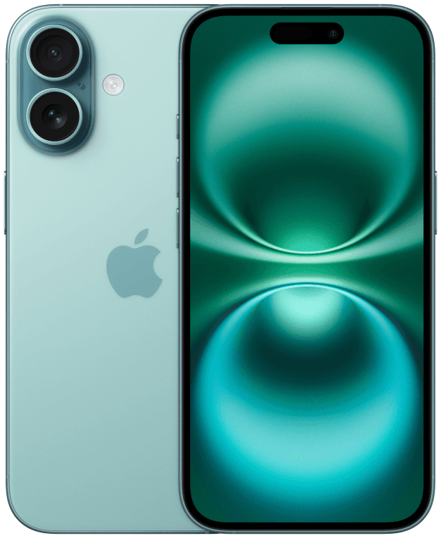 Apple iPhone 16 15,5 cm (6.1") SIM doble iOS 18 5G USB Tipo C 128 GB Verde azulado