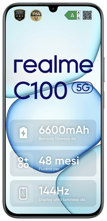 realme C100 5G 17,3 cm (6.8") SIM doble Android 16.0 USB Tipo C 4 GB 256 GB 6600 mAh Verde
