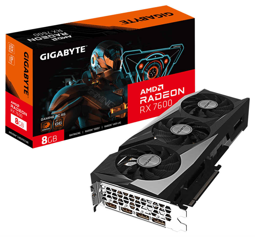 GIGABYTE GAMING Radeon RX 7600 OC 8G AMD 8 GB GDDR6