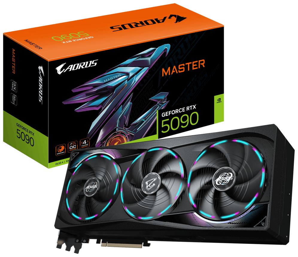 GIGABYTE AORUS GeForce RTX 5090 MASTER 32G Tarjeta Gráfica - 32GB GDDR7, 512 bits, PCI-E 5.0, 2655MHz Frecuencia Base, 3 x DP 2.1a, 1 x HDMI 2.1b, GV-N5090AORUS M-32GD