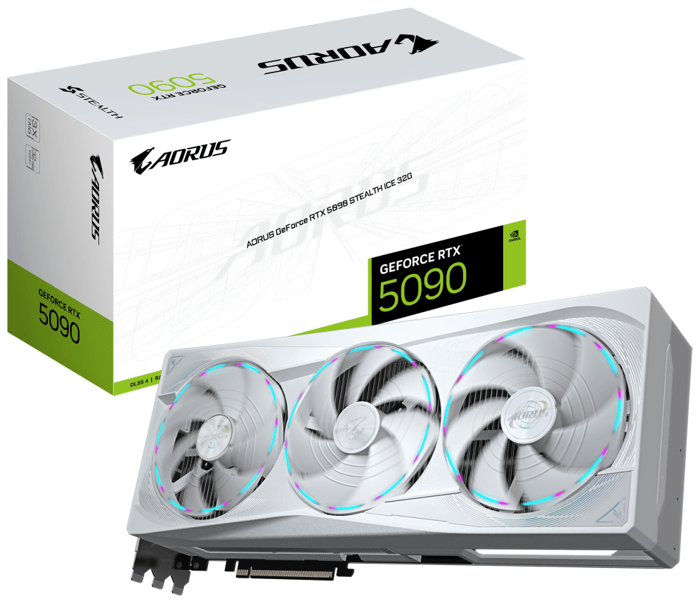 GIGABYTE AORUS GeForce RTX 5090 STEALTH ICE 32G Tarjeta Gráfica